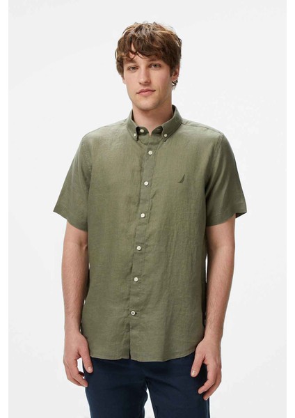 Erkek Classic Fit Gömlek - Haki