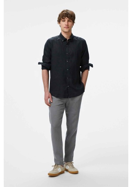 Erkek Classic Fit Gömlek - Siyah