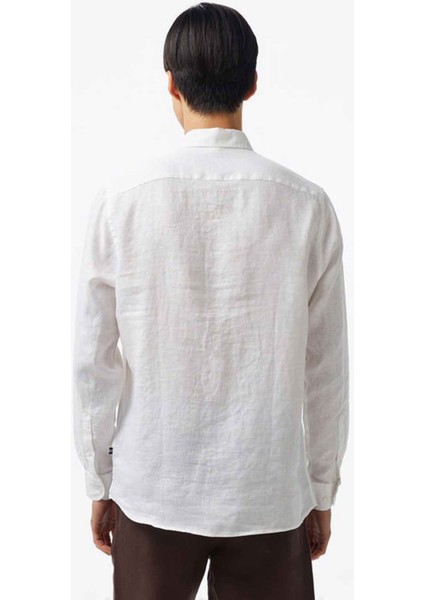 Erkek Beyaz Classic Fit Keten Gömlek W55101T.1BW fiyatları