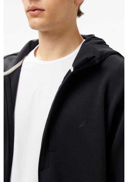 Erkek Regular Fit Kapüşonlu Sweatshirt - Siyah fiyatları