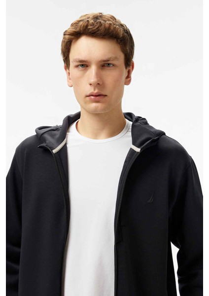 Erkek Regular Fit Kapüşonlu Sweatshirt - Siyah indirimleri