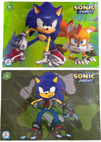 Iki Adet Sonic Temalı 24 Parça Puzzle