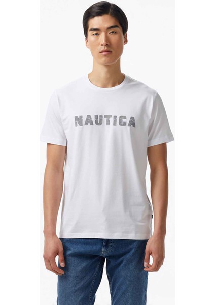 Erkek Regular Fit Baskılı T-Shirt - Beyaz