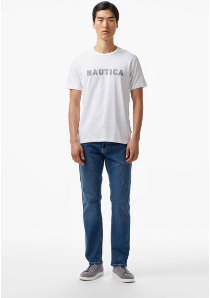 Erkek Regular Fit Baskılı T-Shirt - Beyaz modelleri