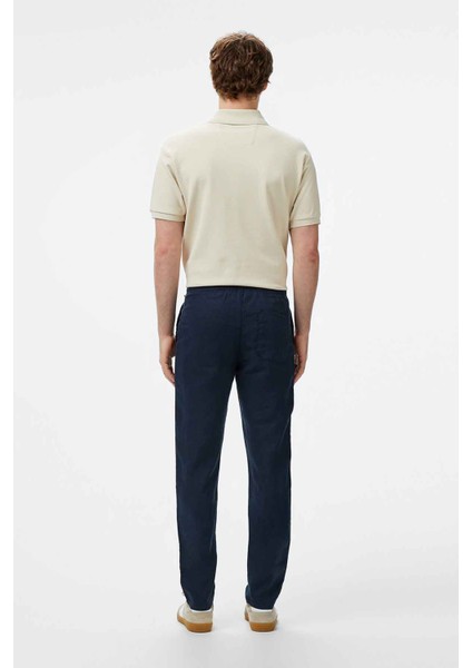 Erkek Jogger Keten Pantolon - Lacivert