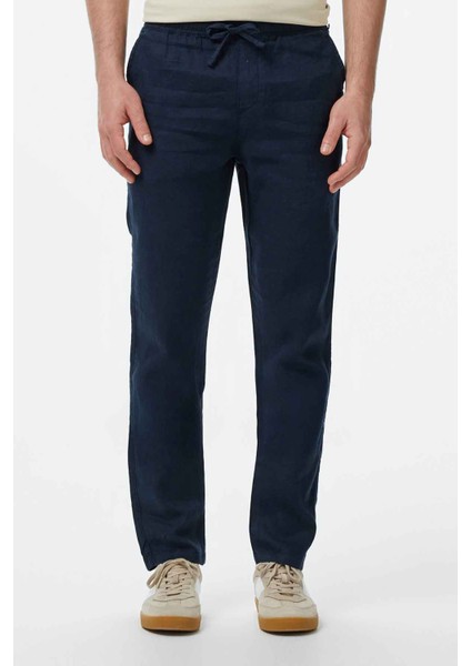 Erkek Jogger Keten Pantolon - Lacivert