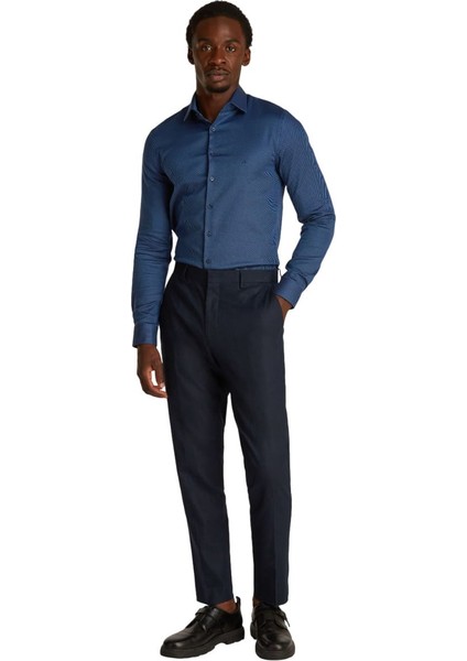 Erkek Ck Non Iron Structure Slim Gömlek - Lacivert fiyatları