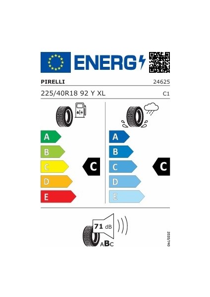 225/40R18 92Y R-F Cınturato P7 (*) Xl - Yaz Lastiği (2023 Üretim)