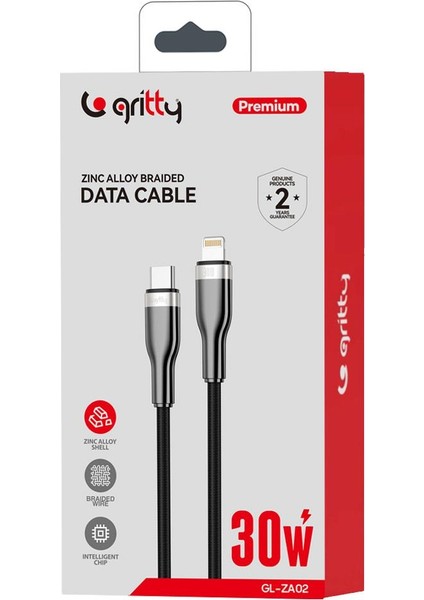 30W Type-C To Lightning Örgülü 1 M Şarj Kablosu Siyah (GL-ZA02) fiyatları