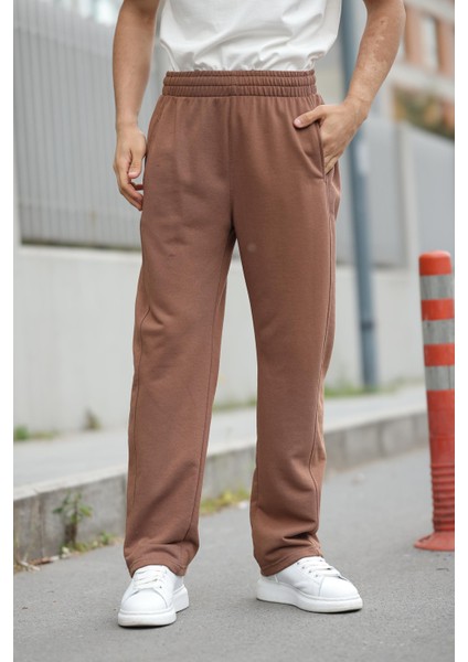 Kahverengi Rahat Kesim Erkek Eşofman Altı E6560