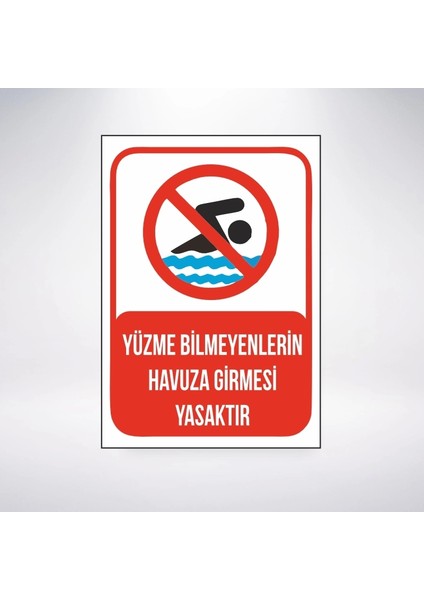 Yüzme Bilmeyenlerin Havuza Girmesi Sticker 20X28 cm