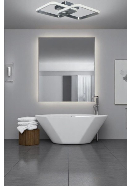 Kira Modern Tasarım Krom Renk Salon - Mutfak - Hol Beyaz LED 2 Li Avize
