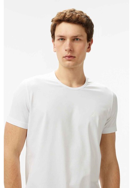 Erkek Beyaz Regular Fit T-Shirt V55009T.1BW indirimleri
