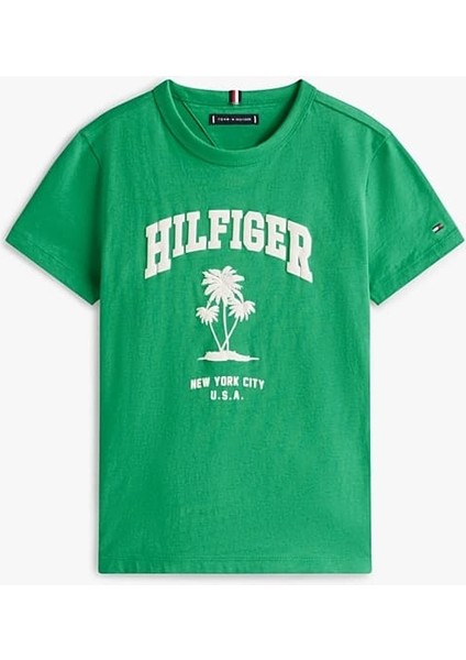 Erkek Çocuk Th Hilfiger Palm Logo T-Shirt - Yeşil indirimleri