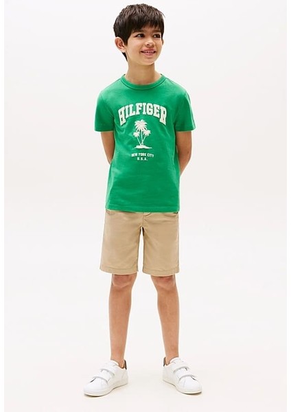 Erkek Çocuk Th Hilfiger Palm Logo T-Shirt - Yeşil fiyatları