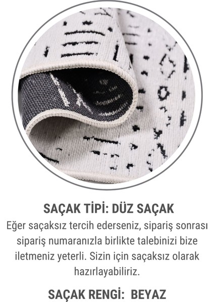 Venüs Beyaz Iskandinav Desenli Kaymaz Pamuk Kilim – Makinede Yıkanabilir, Modern ve Dayanıklı Tasarım