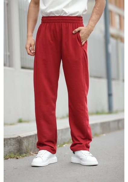 Bordo Rahat Kesim Erkek Eşofman Altı E6560