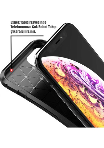 Xiaomi Mi 9 Lite Karbon Desenli Negro Silikon Kılıf