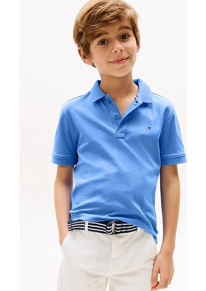 Erkek Çocuk Interlock Polo T-Shirt - Mavi