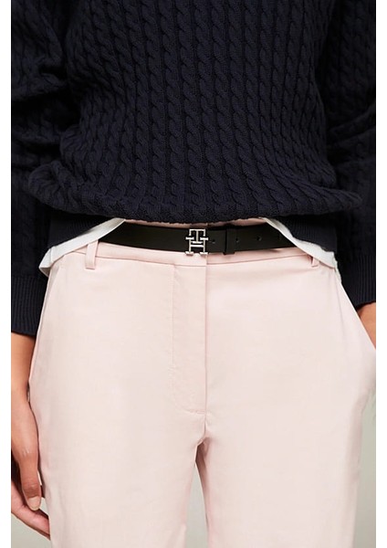 Kadın Th Logo 2.5 Kemer - Siyah fırsatları