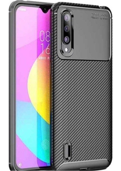 Xiaomi Mi 9 Lite Karbon Desenli Negro Silikon Kılıf