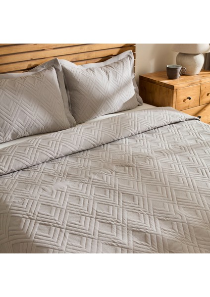 Elza Çift Kişilik Yatak Örtüsü Takımı Gri fırsatları