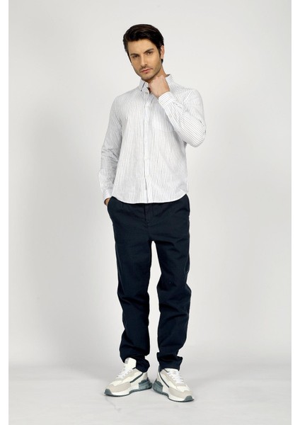 % 100 Pamuk Tapered Fit Normal Bel Daralan Paça Pantolon Erkek Pantolon 252 Lcm 221005 2501