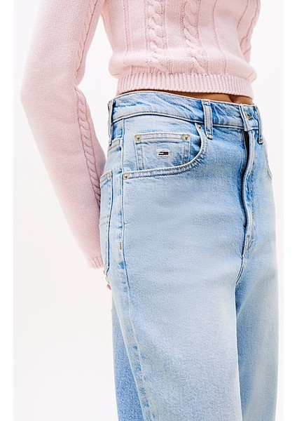 Kadın Th Yüksek Bel Mom Jeans - Açık Mavi fırsatları
