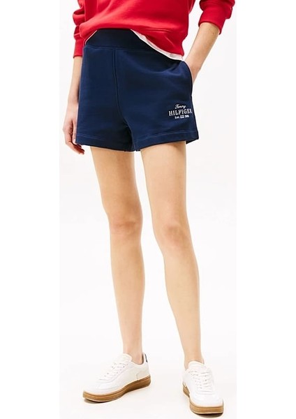 Kadın Th Regular Hilfiger Sweat Şort - Lacivert