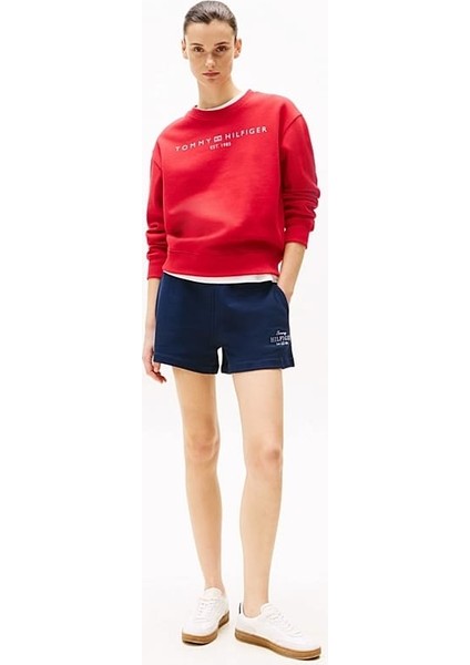 Kadın Th Regular Hilfiger Sweat Şort - Lacivert