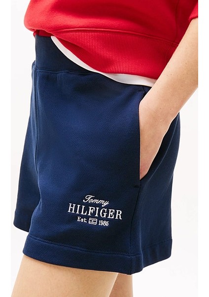 Kadın Th Regular Hilfiger Sweat Şort - Lacivert