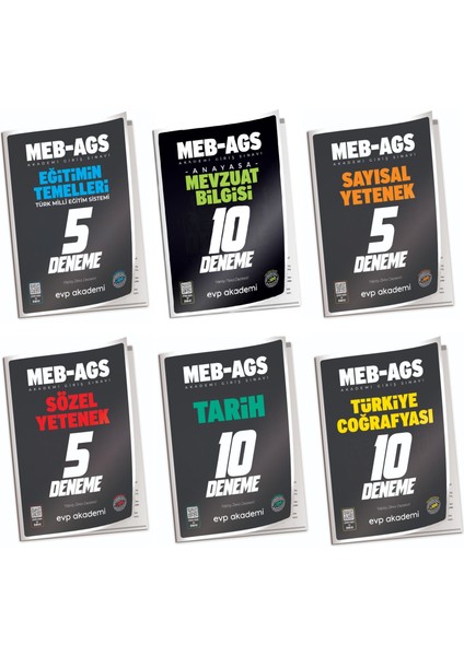 Evp Akademi 2025 Meb-Ags Tüm Dersler 45 Deneme 6 Lı Set Evp Akademi