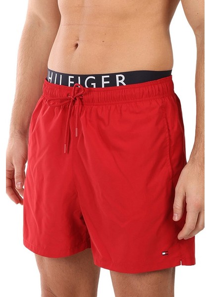 Erkek Medıum Drawstring Yüzme Şortu - Kırmızı