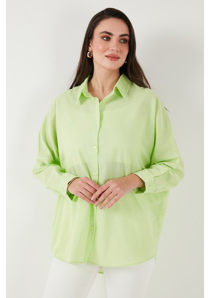 Pamuk Karışımlı Oversize Fit Uzun Kollu 2'li Paket Gömlek Bayan Gömlek 6781001S2