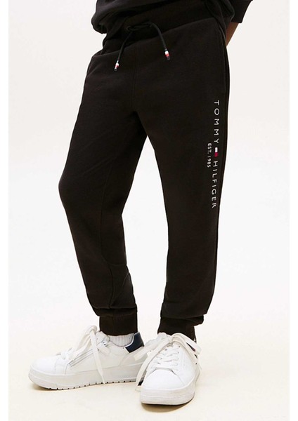 Unisex Çocuk Essential Pure Cotton Logo Jogger Eşofman Altı - Siyah