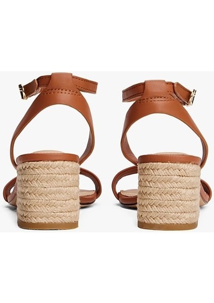 Kadın Th Deri Espadrille Topuklu Sandalet - Kahverengi fırsatları