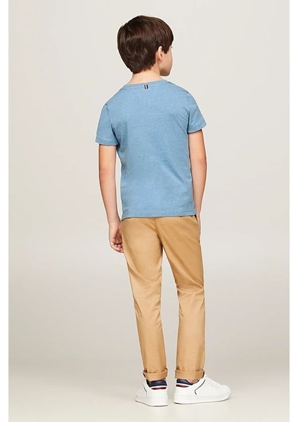 Erkek Çocuk Basic Pamuklu T-Shirt - Mavi modelleri