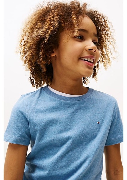 Erkek Çocuk Basic Pamuklu T-Shirt - Mavi indirimleri