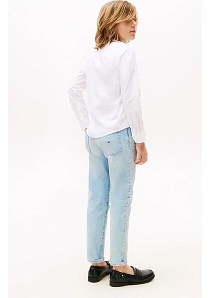 Erkek Çocuk Solid Stretch Poplin Gömlek - Beyaz
