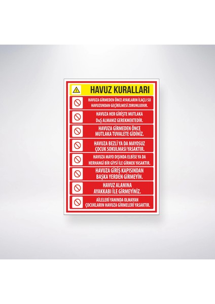 Havuz Kuralları Sticker 20X28 cm