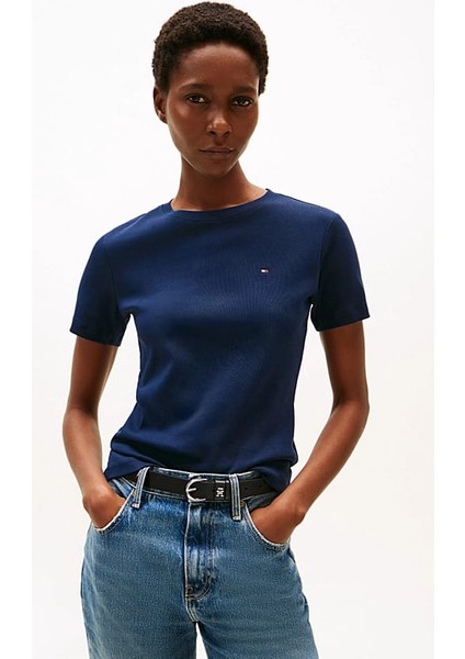Kadın Th Slim Crew Neck T-Shirt - Lacivert