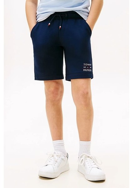 Erkek Çocuk Th Grafik Logo Sweat Şort - Lacivert