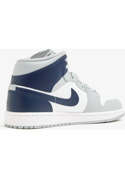 Air Jordan 1 Mid Leather Sneaker Bilekli Günlük Spor Ayakkabı Beyaz Gri indirimleri