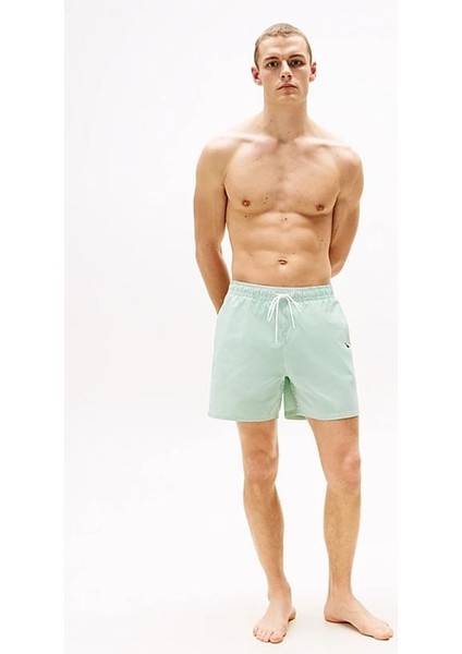 Erkek Th Orta Boy Çizgili Yüzme Şortu - Yeşil modelleri