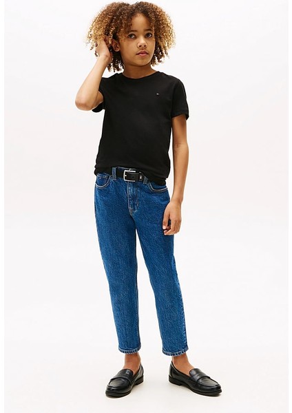 Erkek Çocuk Basic Pamuklu T-Shirt - Siyah