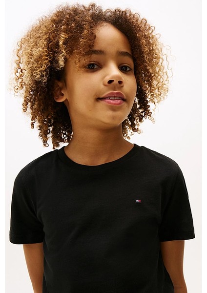 Erkek Çocuk Basic Pamuklu T-Shirt - Siyah indirimleri