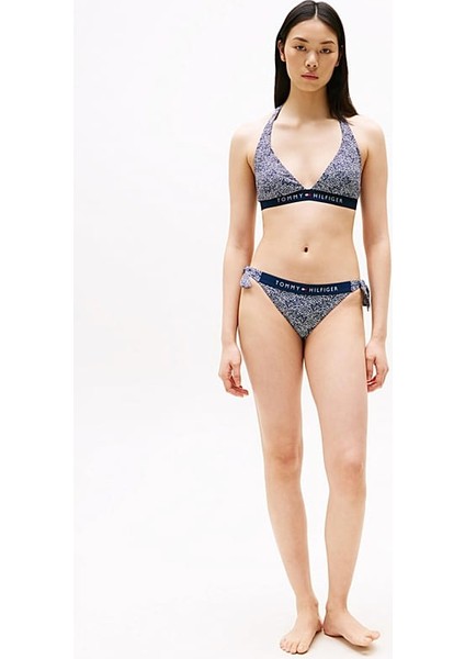 Kadın Th Baskılı Halter Bikini Üst - Lacivert modelleri