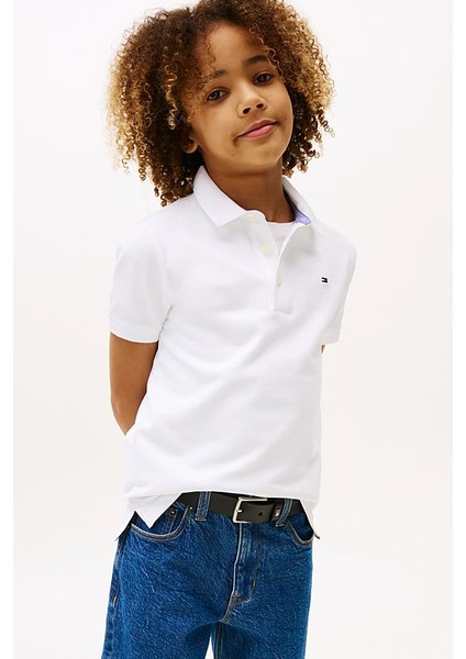 Erkek Çocuk Th Pamuklu Polo T-Shirt - Beyaz