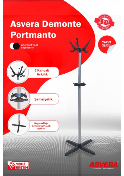Yakut Serisi - Portatif Portmanto Askılık - Çok Amaçlı, Taşınabilir Elbise Askısı - Demonte