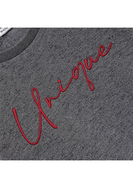 Erkek Çocuk Şardonlu Uzun Kol Kalın Bisiklet Yaka Tişört - 16010 - Gri fiyatları